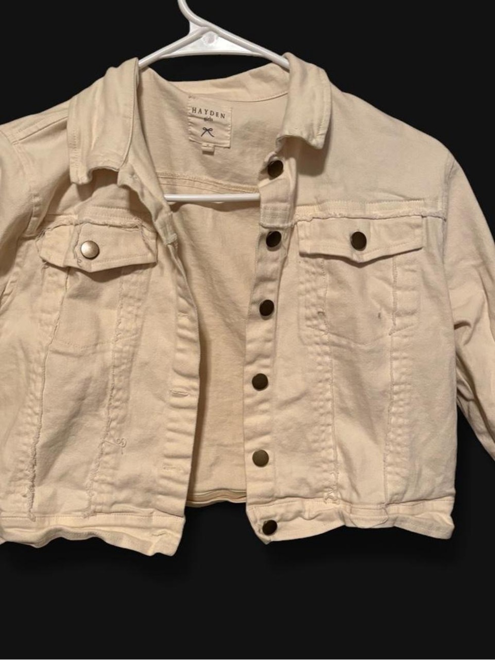 Hayden Girls Light Cream Denim Jacket - Small
